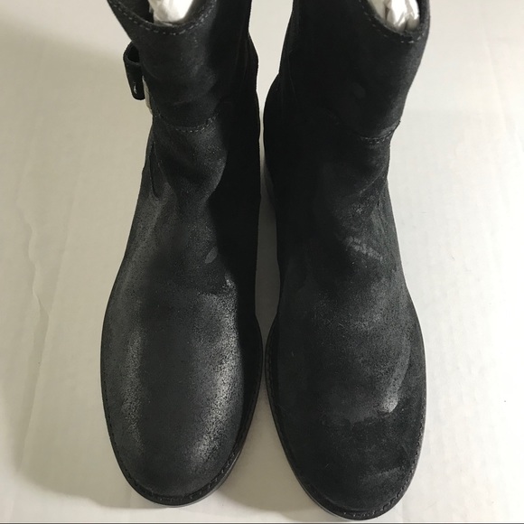 Donald J Pliner Black Distress Bruncie Suede Boots - Picture 3 of 8